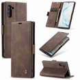 thumbnail image 2 of Dteck For Samsung Note 10 CaseMe Slim PU Leather Flip Magnet Case Cover Retro Style Frosted Lightweight Protective Shell Holster, coffee, 2 of 4