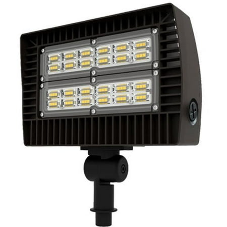 

50 watt LED Chip On Board 120-277 V Slim Flood Light with Knuckle Bronze