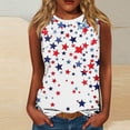 thumbnail image 4 of Lopecy-Sta Womens Tank Tops Crew Neck Star Print Sleeveless Shirts Patriotic Casual Tops, 4 of 6