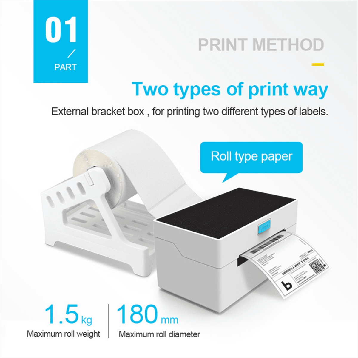 Thermal Label Printer for Shipping Label Maker Express Barcode Sticker USB Thermal Desktop Printer US PLUG
