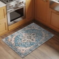thumbnail image 4 of Blue Boho Bathroom Mat 2x3 FT, Non Slip Small Kitchen Mat, Middle Century Abstract Art Western Geometric Washable Soft Backed Front Door Throw Rug Indoor Outdoor Doormat for Entryway, 4 of 9