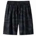 thumbnail image 2 of HCNTES Men's Summer Casual Cotton Linen Shorts with Drawstring Elastic Waist, Beach Shorts with Pockets, Outdoor Fashion(5XL,Camouflage), 2 of 5