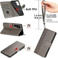 thumbnail image 2 of Feishell Wallet Case for iPhone 14, Premium Embossed PU Leather Flip Cover with Card Holder Kickstand Wrist Strap, Full Body Shockproof Phone Protection Case for iPhone 14, S1grey, 2 of 11