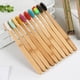 thumbnail image 5 of Cepillo de dientes de madera de 10 piezas, cerdas suaves, agarre cómodo, cepillos de dientes coloridos para la familia, adultos, niños, hogar, viajes,, 5 of 9