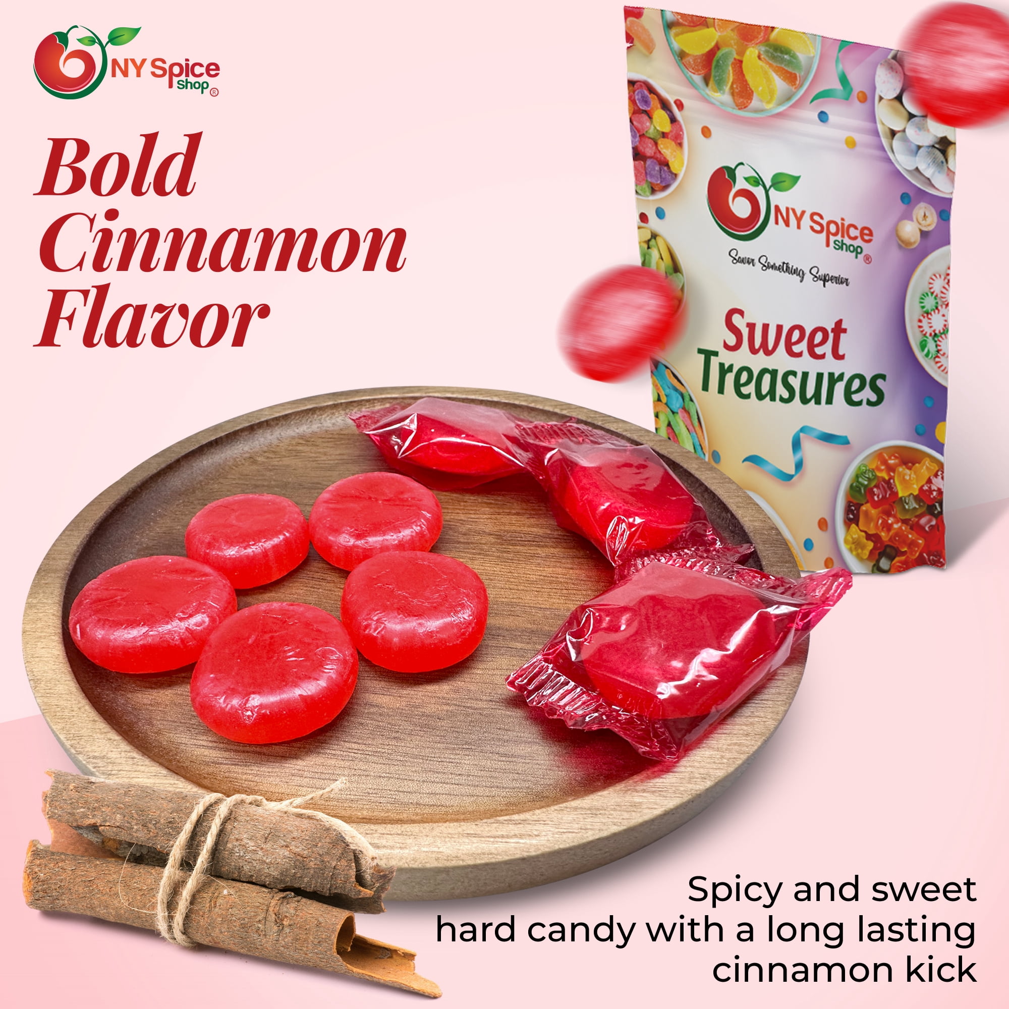 NY SPICE SHOP Cinnamon Discs - 5 Pound - Cinnamon Candy - Cinnamon Hard Candy - Cinnamon Disk Hard Candy - Cinnamon Candy Discs