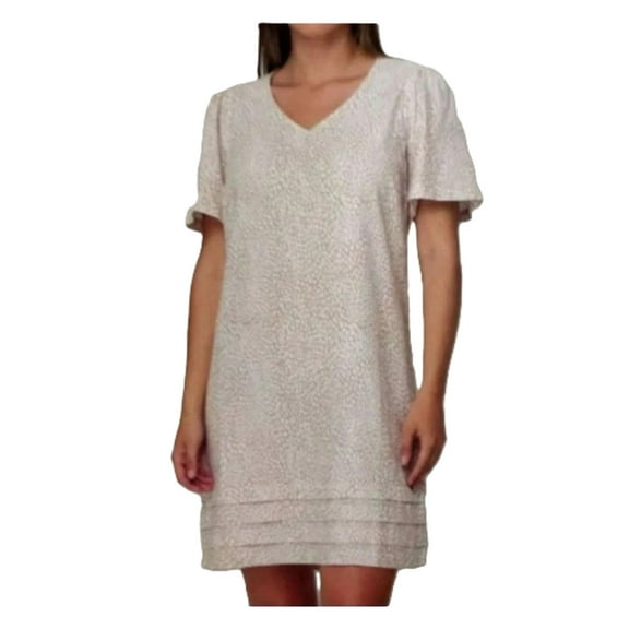 Nicole Miller Ladies' Linen Blend V-Neck Dress | White, X-Large