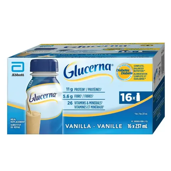 Glucerna Vanilla Shake Meal Shake 11g Protein 16 x 237 mL