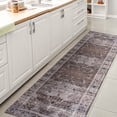 thumbnail image 5 of JONATHAN Y WASHABLE 2 x 8 Runner Rug, Alanya Ornate Medallion - Brown/Light Gray, WSH100C-28, 5 of 10