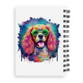 thumbnail image 2 of Hippie Cavalier King Charles Spaniel Portrait oil painting Watercolor Tie-dye Vintage Spiral Bound Journal Dog Lover Gifts 5x7in Spiral Notebook - 00015, 2 of 5