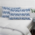thumbnail image 3 of Blue Floral Pillow Covers, Linen Long Throw Pillow Case, Vintage Farmhouse Garden Flower Leaves Holiday Pillow Protector Decorative Cushion Cover for Living Room/Bedroom 20" x 30", 3 of 8