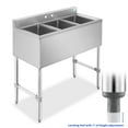 thumbnail image 2 of GRIDMANN 3 Compartment Stainless Steel Bar Sink, NSF Commercial Kitchen Underbar Sink, 2 of 7