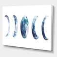 thumbnail image 3 of Designart ' Magic Blue Moon Phases On White ' Bohemian & Eclectic Canvas Wall Art Print, 3 of 4