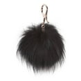 thumbnail image 1 of CC Faux Fur Cell Phone Purse Key Chain, Black, 1 of 2