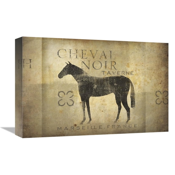 Global Gallery's 'Cheval Noir v4' By Ryan Fowler Stretched Canvas Wall Art