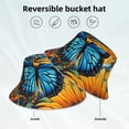 thumbnail image 2 of Salouo Colorful Cloud Butterfly Sunflower Print Unisex Bucket Hat, Outdoor Summer Beach Fishing Sun Hat Fun Outdoor Vacation Hat for Men Women Teens,Reversible Double-Side-Wear, 2 of 6