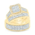 thumbnail image 3 of Yellow Silver 5/8Ctw Natural Diamond P1 Gift Square Trio Set, Womens Size: 7.5 / Mens Size: 10, 3 of 3