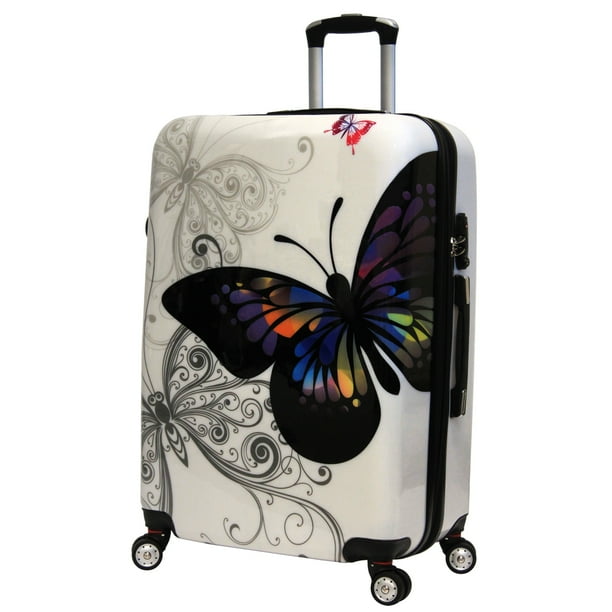 World Traveler Butterfly Hardside 29Inch Expandable Spinner Luggage