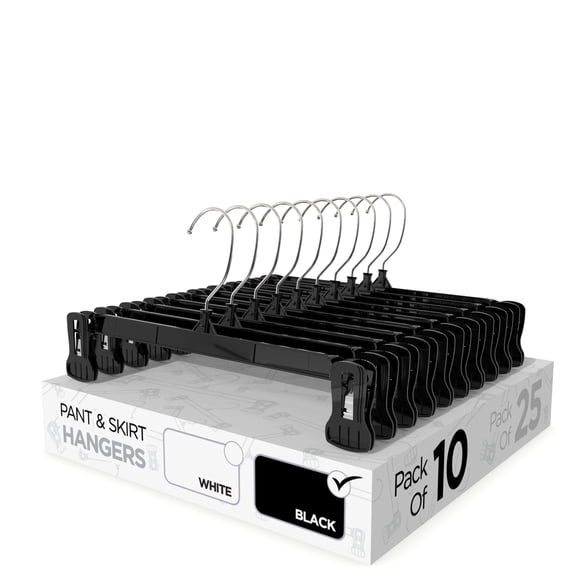 Pantalones y faldas Closet Hangers Sharpty, duraderos, paquete de 10 unidades, color negro