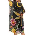 thumbnail image 5 of SCRAWLGOD Dragonfly Floral Moon Print Beach Cover Ups for Women Loose Open Front Bathing Suit Cover Up Lightweight Quick Dry Swimsuit Coverup for Pool Party, 5 of 6