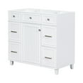 thumbnail image 2 of 36" Bathroom White Vanity, Modern Vanity Cabinet with Hair Dryer Holder and Solid Wood Frame, Bathroom Storage Cabinet with Delicate Handle, Soft Closing Door and Drawers (Cabinet Only), 2 of 8
