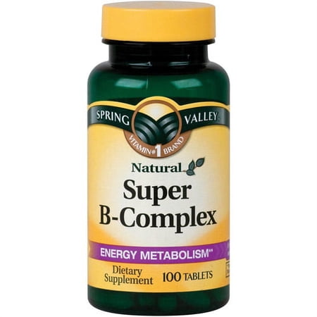 Spring Valley Natural Tablets Super B-Complex Tablets, 100 Count