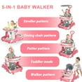 thumbnail image 5 of LIXI Foldable Baby Walkers with Wheels, 4-Level Height Adjustment for 6-36 Months Unisex (Watermelon Red), 5 of 9