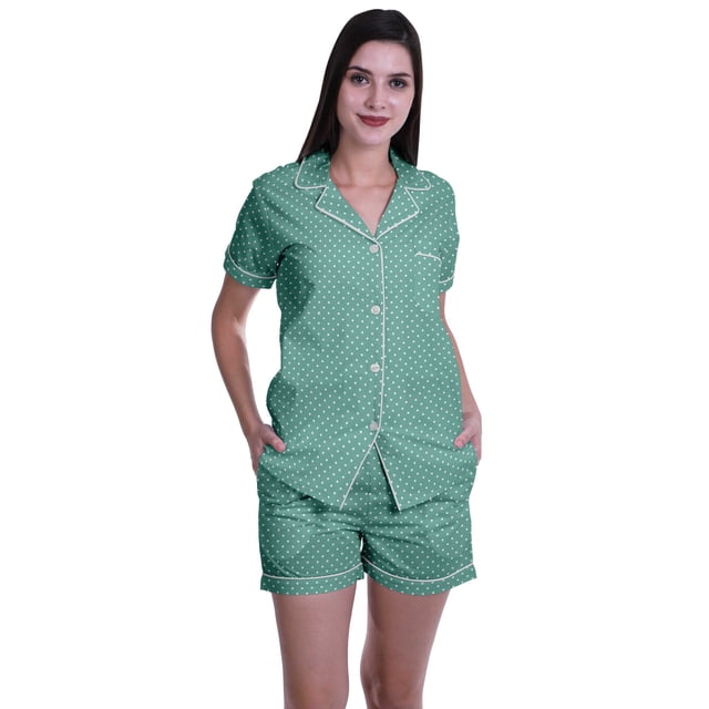 Moomaya Sleep Sets For Women With Shorts Pj Printed Short Sleeve Sleep Tops