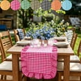 COM1950s Ruffled Scalloped Table Runner, Washable Long Strip Mat ...