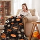 thumbnail image 5 of Halloween Flannel Throw Blanket Pumpkin Maple Leaf Print Lightweight Soft Warm Shawl for Adults Couch Bed Decor All Season Home Outdoor Camping Gift, 5 of 6