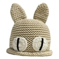 thumbnail image 1 of Chapeau Tricoté Forme de Chat Mignon Contraste Couleur Fait Main Extensible Protection des Oreilles Décontracté Surdimensionné Automne Hiver Chapeau Seau pour Femmes Quotidien, 1 of 10