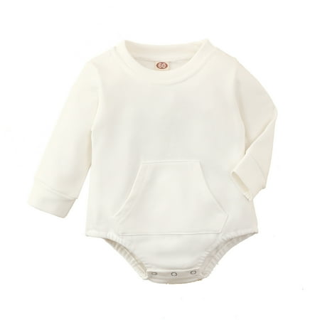 

koaiezne Baby Boys Girls Long Sleeve Cotton Solid Romper Bodysuit Clothes Baby Boy Clothes Super Soft Boys Fall Outfit Size 5