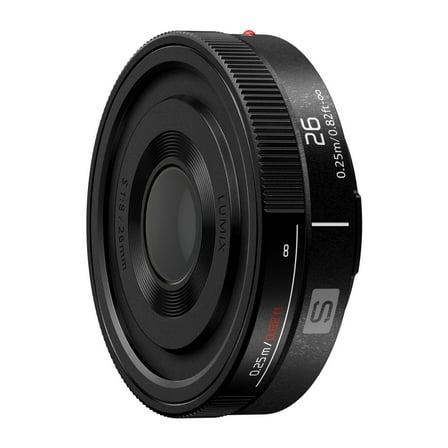 Restored Panasonic S-R26 Lumix S 26mm F8 Lens for Lumix S9 Cameras with Manual Focus and Lightweight and Portable Body, Black (Refurbished)