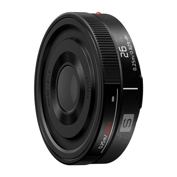 Restored Panasonic S-R26 Lumix S 26mm F8 Lens for Lumix S9 Cameras with Manual Focus and Lightweight and Portable Body, Black (Refurbished)