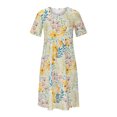 thumbnail image 4 of Otvok Womens Dress Summer Casual Round Neck Short Sleeve Folding Floral Print Dresses, 4 of 6
