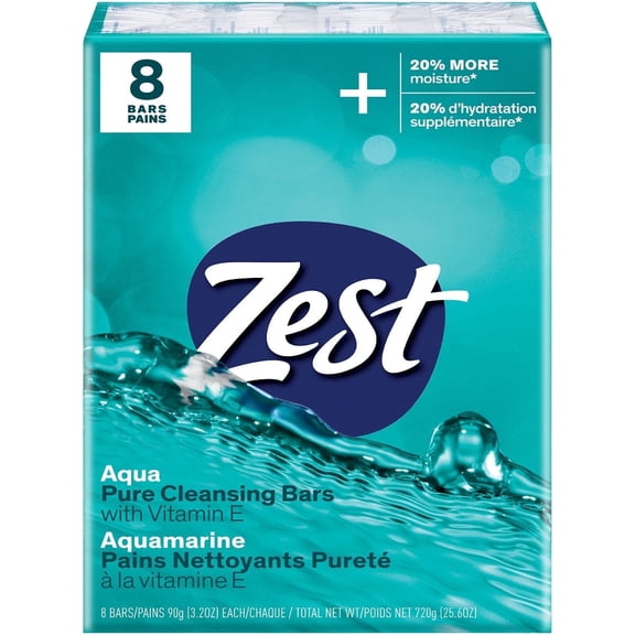Zest Aqua Deodorant Bars, 8-3.2oz