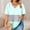 #176-Light Blue, variant on Ounisa Plus Size Tops for Women Short Sleeve Summer Criss Cross Elbow Pullover Color Block Crewneck/V Neck Tee Tunic Loose Fit Tshirts XL-5XL