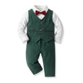 thumbnail image 5 of Winter Baby Boy Clothes Kids Boys Fall Solid Color Long Sleeve Pocket 3M 6M 12M 18M Party Wear Set 2Pcs, 5 of 9