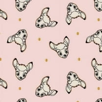 Camelot Fabrics Disney Cute & Wild Bambi Dots Metallic Pink 100% Cotton Fabric sold by the yard