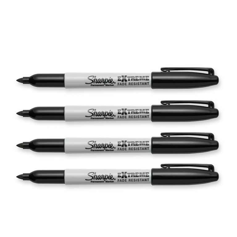 Sharpie® Extreme Permanent Markers, Fine Point, Black, Pack Of 4