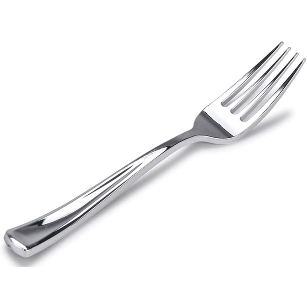 Stock Your Home 125 Disposable Silver Plastic Forks