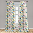 thumbnail image 5 of Ambesonne Dino Curtains, Dinosaurs Colorful, Pair of 28"x95", Multicolor, 5 of 5
