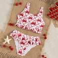 thumbnail image 5 of Shadoumai Girls Tankini Swimsuits Size 12 Ruched Side Bikini Set Adjustable Straps Tankini Set Two piece Ribbed Girls Bathing Suit, 5 of 9