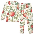 thumbnail image 2 of FORMRS Long Sleeve Top and Pants Pajama Set for Niños 2-Piece Sleepwear, Sizes 18M-8Y, Beige Apple Pattern, 2 of 6