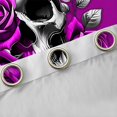 thumbnail image 4 of Feelyou Romantic Purple Rose Black Out Curtains, Gothic Skeleton Curtains Pack of 2 (42x63 Each), Valentine's Day Theme Bedroom Curtains, Curtains and Drapes Decor, 4 of 6