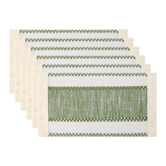 Farmhouse Placemats Set of 6 Placemats for Dining Table Decor Indoor Table Mat Wipe Clean Green 19.7x11.8inch