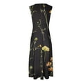 thumbnail image 4 of Viikei Womens Dresses for Wedding Guest,Summer Dresses for Juniors,Women's Summer Print Casual Loose Sleevless V-Neck Dress Black XL, 4 of 5
