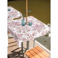 thumbnail image 2 of Outdoor Table Cloth with Umbrella Hole and Zipper, Pink Red Snowflake Christmas Waterproof Square Tablecloth 54"x54", Xmas Snowflake Washable Table Cover for Outside Party Patio Picnic, 2 of 8