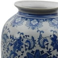 thumbnail image 2 of Oriental Furniture 14" Floral Blue & White Porcelain Tung Chi Vase, 2 of 4