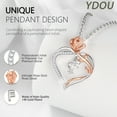 thumbnail image 2 of Ydou Rose Heart Initial Necklace for Women, 14K White Gold Plated Love Heart Letters with Rose Flower Pendant Necklace for Women, 2 of 9