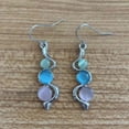 thumbnail image 5 of Yoetaun Elegant Cats Eye Gemstones Drop Earrings Opals Dangle Earrings Jewelry for Women Stylish Valentines Day or Birthday Blue, 5 of 8